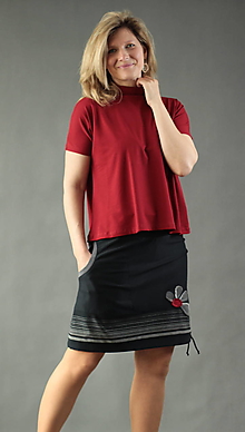 Sukne - Černá sukně s pružkou na míru - 15450240_