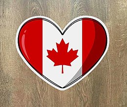 Papiernictvo - Samolepka - srdce Kanada / samolepka na auto - 15449607_