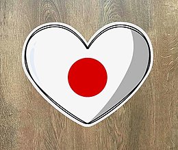 Papiernictvo - Samolepka - srdce Japonsko / samolepka na auto - 15449673_
