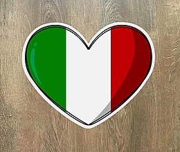 Papiernictvo - Samolepka - srdce Itálie / samolepka na auto - 15449772_