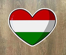 Papiernictvo - Samolepka - srdce Maďarsko / samolepka na auto - 15449823_
