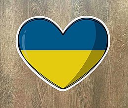 Papiernictvo - Samolepka - srdce Ukrajina / samolepka na auto - 15449866_
