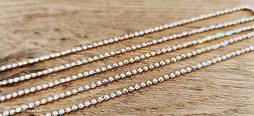 Komponenty - Štrasová borta perličková - Crystal AB - 2 mm - cena za 10 cm - 15451562_