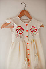 Detské oblečenie - Dievčenské ľanové šaty Poľana - 15451887_