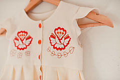 Detské oblečenie - Dievčenské ľanové šaty Poľana - 15451892_