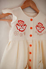 Detské oblečenie - Dievčenské ľanové šaty Poľana - 15451904_
