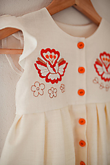 Detské oblečenie - Dievčenské ľanové šaty Poľana - 15451905_