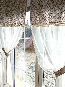 Úžitkový textil - Záclona ružičky - 15451111_