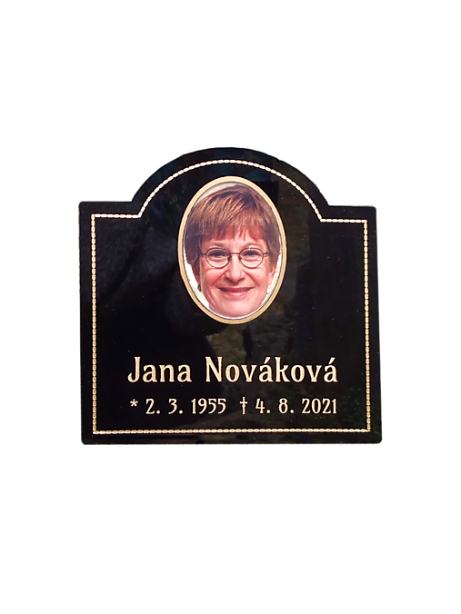 Náhrobok "Nováková" s farebnou fotografiou