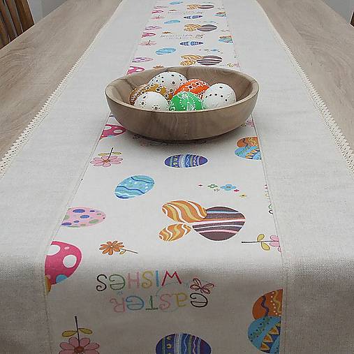  - MILKA - easter wishes - dlhý stredový obrus 170x40cm - 15450729_