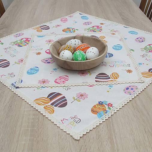  - MILKA - easter wishes - štvorcový obrus  (40 cm x 40 cm) - 15450767_