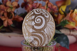 Dekorácie - Veľkonočne vajíčko drevené gravirovane 1 - 15451702_