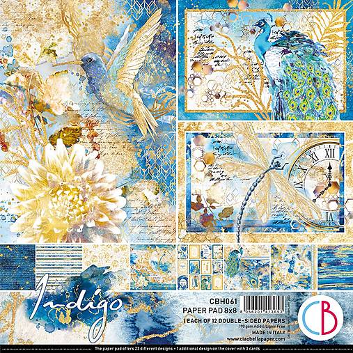 Papier - Ciao Bella Indigo scrapbook papier 8x8 - 15456630_