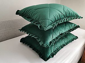 Úžitkový textil - Zamatové vankúše, podsedáky smaragd - 15455370_