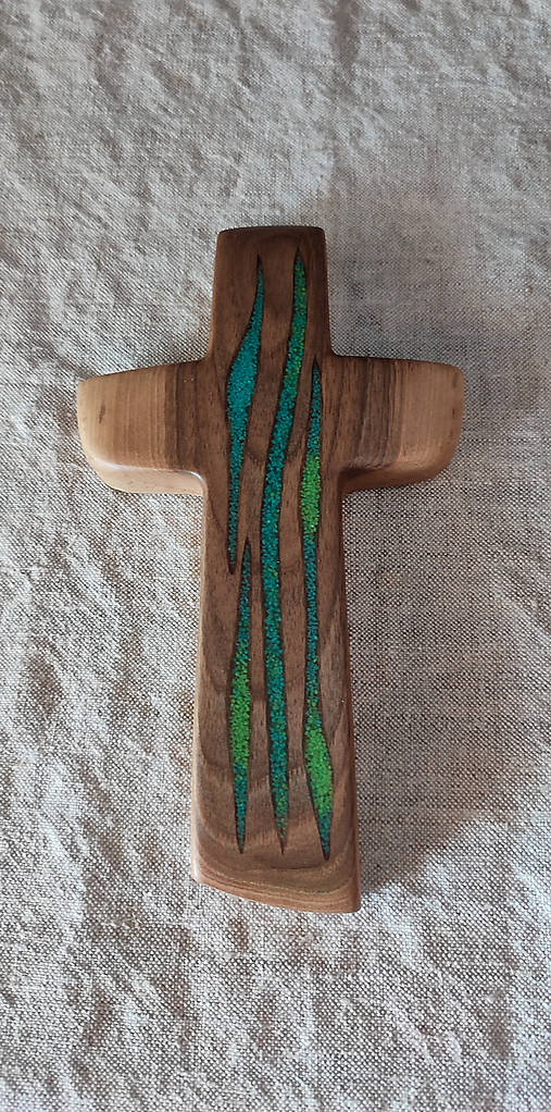  - Svadobný krížik z orechového dreva - 15455034_