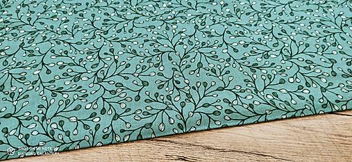 Textil - Bavlna režná- cena za 10 centimetrov (Púčiky na zelenom podklade) - 15454666_