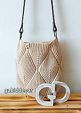 Kabelky - Háčkovaná bavlnená kabelka s 3D vzorom - 15454402_