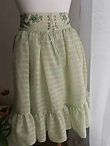 Sukne - sukňa zelená vyšívaná - 15455281_