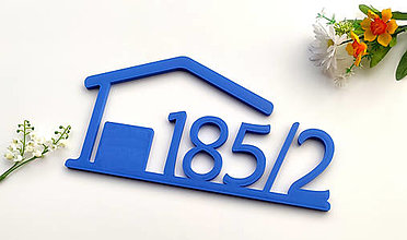 Tabuľky - Dom so sedlovou strechou a garážou (veľkosť číslic 11cm - 1-3 znaky (bez auta)) - 15453764_
