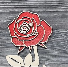 Dekorácie - Ruža s nápisom "Ľúbim ťa" (Červená) - 15455593_