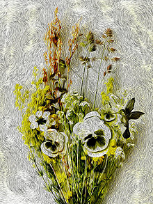 Grafika - Poľná krása, žltý kolibrík (21 x 30 cm - Biela) - 15456919_
