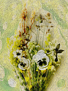Grafika - Poľná krása, žltý kolibrík (21 x 30 cm - Žltá) - 15456926_