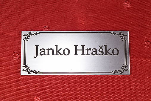 Tabuľky - Štítok, menovka, označenia izieb strieborná 18 - 15454202_