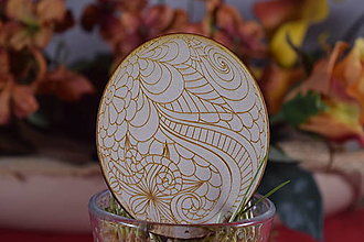Dekorácie - Veľkonočne vajíčko drevené gravírovane 7 - 15454186_