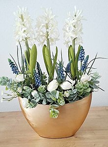 Dekorácie - Jarný aranžmán "biele hyacinty" - 15454213_