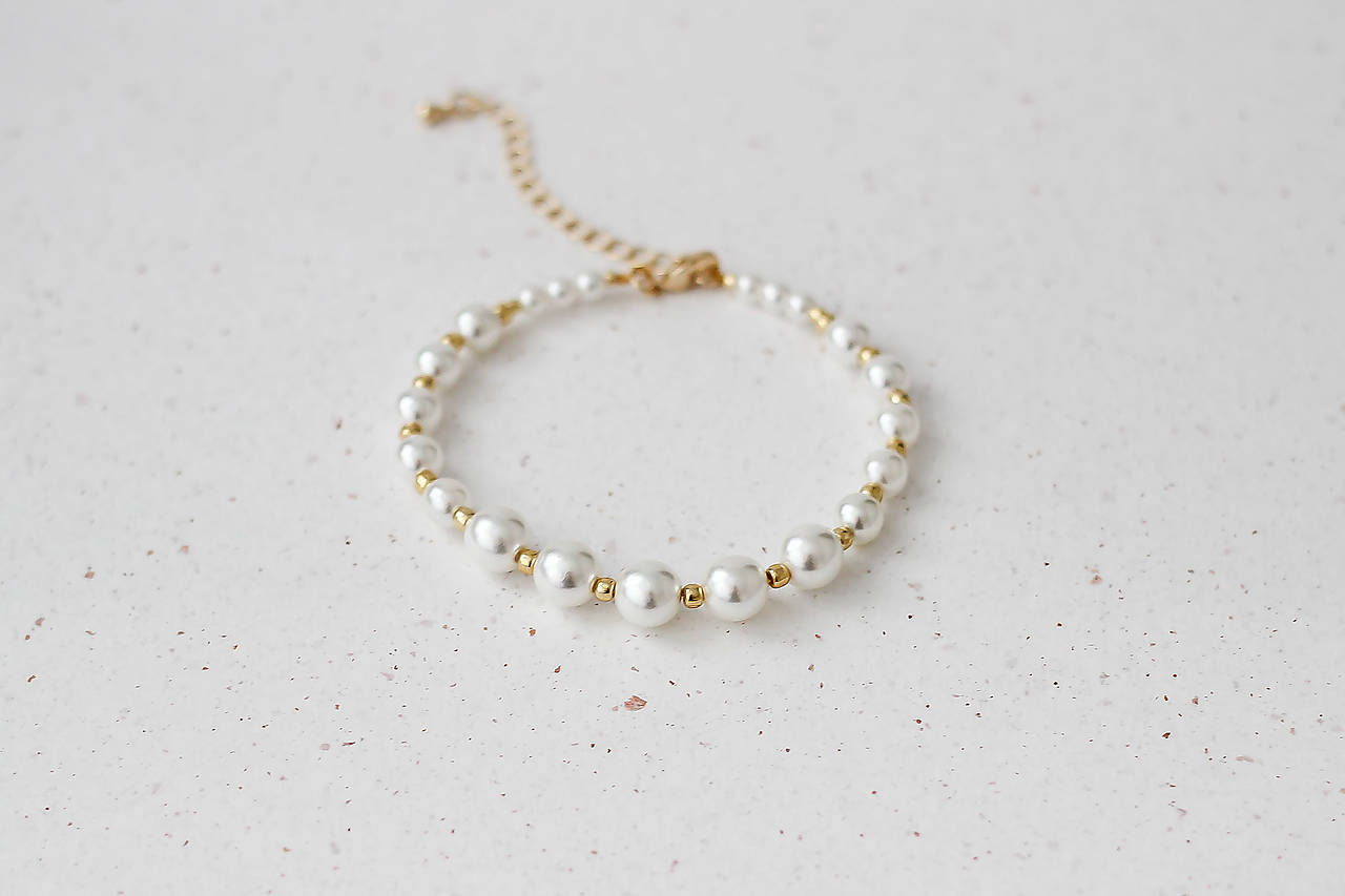 Perlový svadobný náramok Olívia