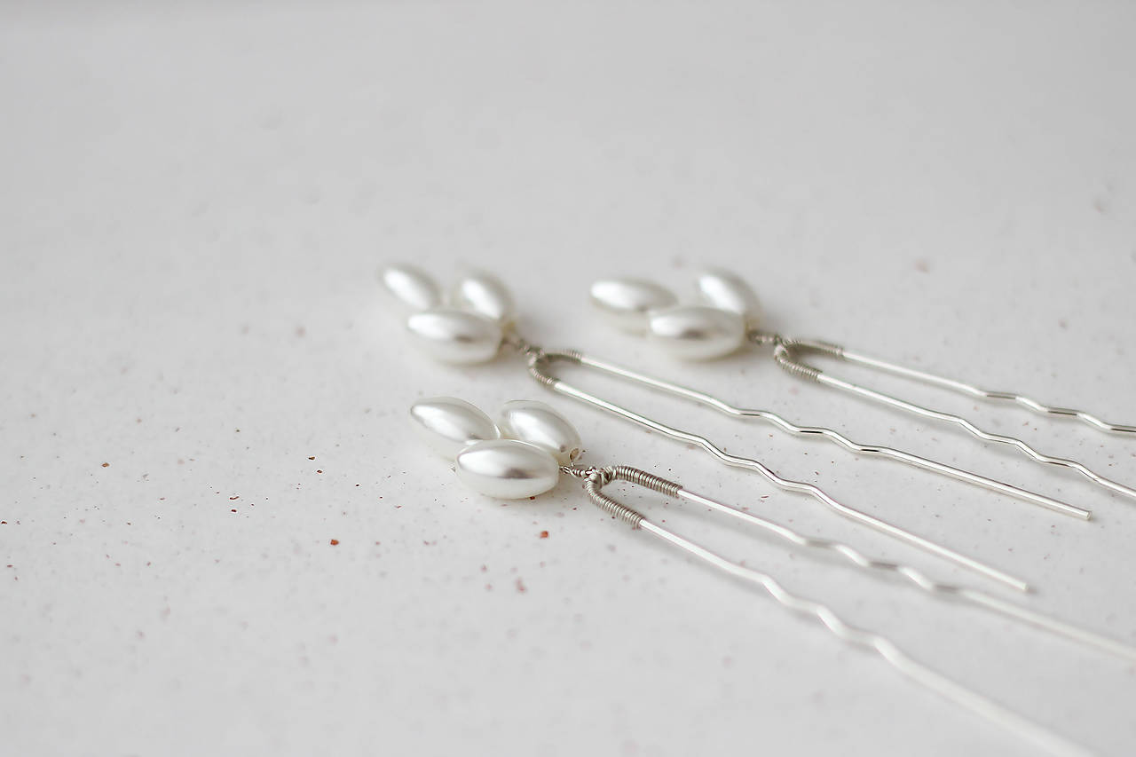 Svadobné perlové vlásenky Olívia