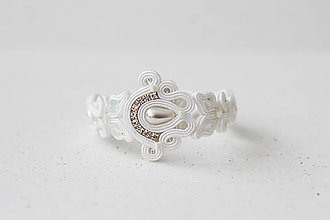 Náramky - Perlový svadobný náramok Olívia - 15459025_