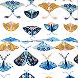 Textil - nočné motýle II, extra kvalitný 100 % bavlnený satén, šírka 160 cm - 15458717_