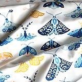 Textil - nočné motýle II, extra kvalitný 100 % bavlnený satén, šírka 160 cm - 15458719_