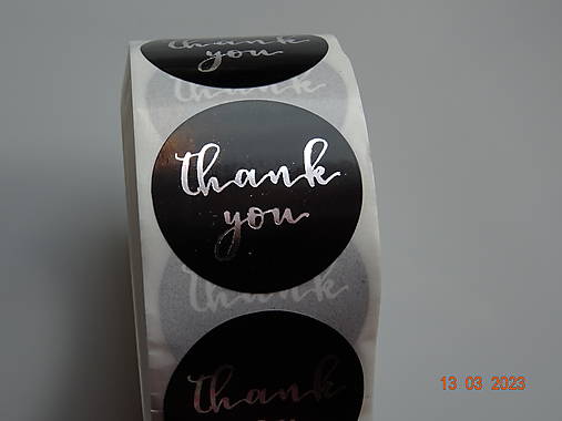 Papier - Nalepky Thank You - čierne - 15458725_