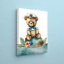 Obrazy - Detský obraz medvedík námorník - 15461467_