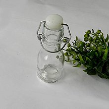 Polotovary - Sklenená mini fľaštička s clip uzáverom - 11,5cm - 15461004_