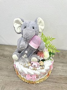 Detské doplnky - Plienková torta - Sloník - 15459309_
