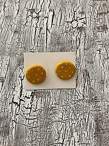 Náušnice - KARKULKY- bodkované ďobky (Žltá) - 15459661_