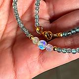 Náhrdelníky - Luxury Aquamarine & Ethiopian Opal Steel Choker Necklace / Bracelet / Náhrdelník alebo dvojitý náramok opál, akvamarín - 15462959_