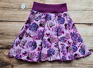 Detské oblečenie - Detská točivá sukňa - kvietky vo fialovom - 15462175_