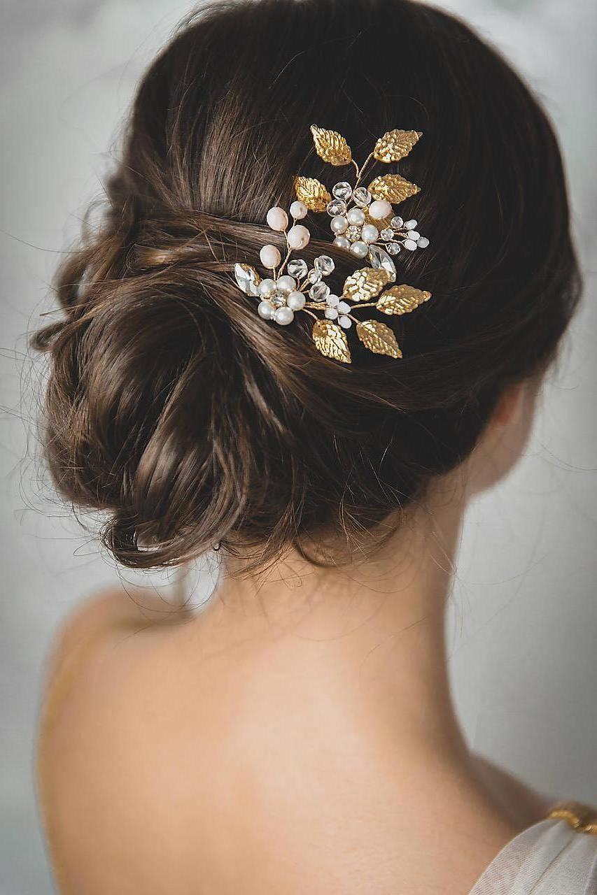 Svadobné vlásenky Olívia (Zlaté)