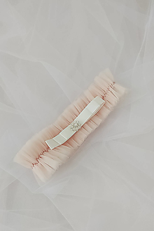 Spodná bielizeň - Svadobný podväzok (Ružová 08 - šírka 4 cm) - 15461843_