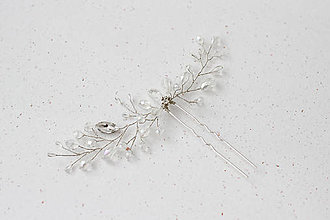 Ozdoby do vlasov - Svadobné vlásenky Olívia (14x12 cm) - 15462220_