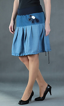 Sukne - Modrá letní sukně vel. L i na míru - 15464337_