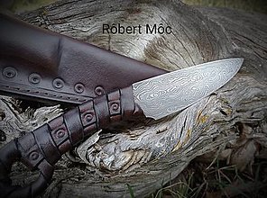 Príbory, varešky, pomôcky - Keltský damaškový nôž s púzdrom na opasok - 15462043_