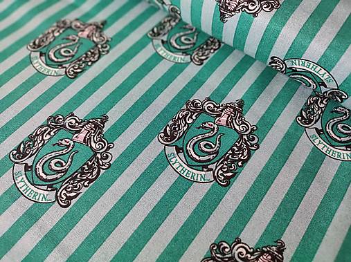 Textil - Bavlnená látka Harry Potter - Slytherin (Slizolin) - 15466194_