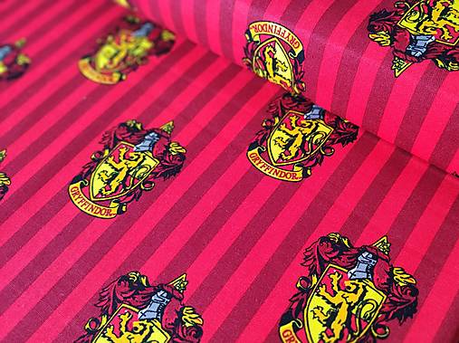Textil - Bavlnená látka Harry Potter - Gryffindor (Chrabromil) - 15466270_