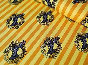Textil - Bavlnená látka Harry Potter - Hufflepuff (Bifľomor) - 15466217_