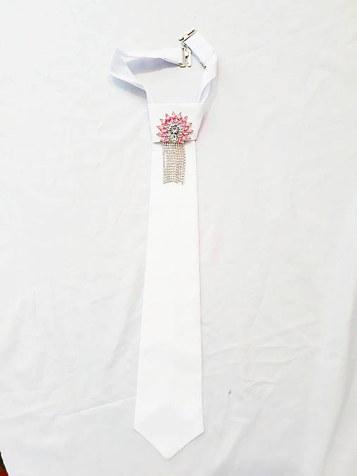 Dámska kravata - ružový páv